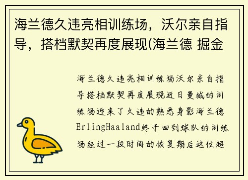 海兰德久违亮相训练场，沃尔亲自指导，搭档默契再度展现(海兰德 掘金)